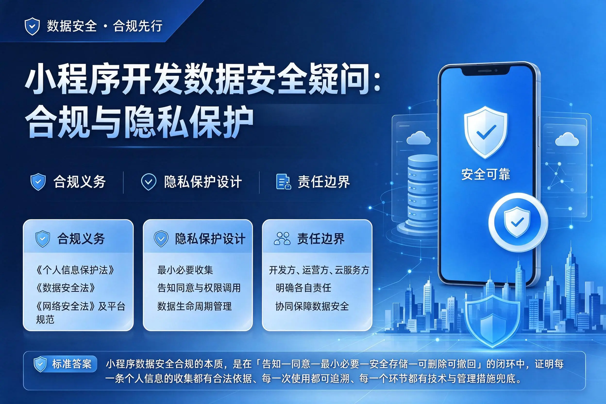鞍山小程序开发数据安全疑问：合规与隐私保护