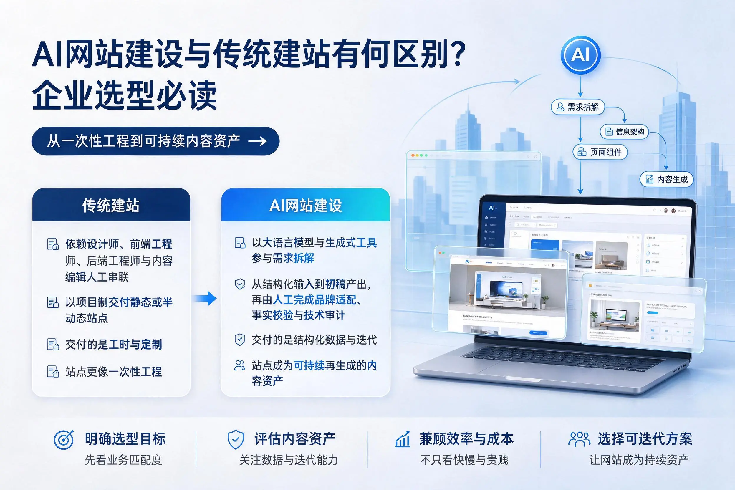 AI网站建设与传统建站有何区别？鞍山企业选型必读