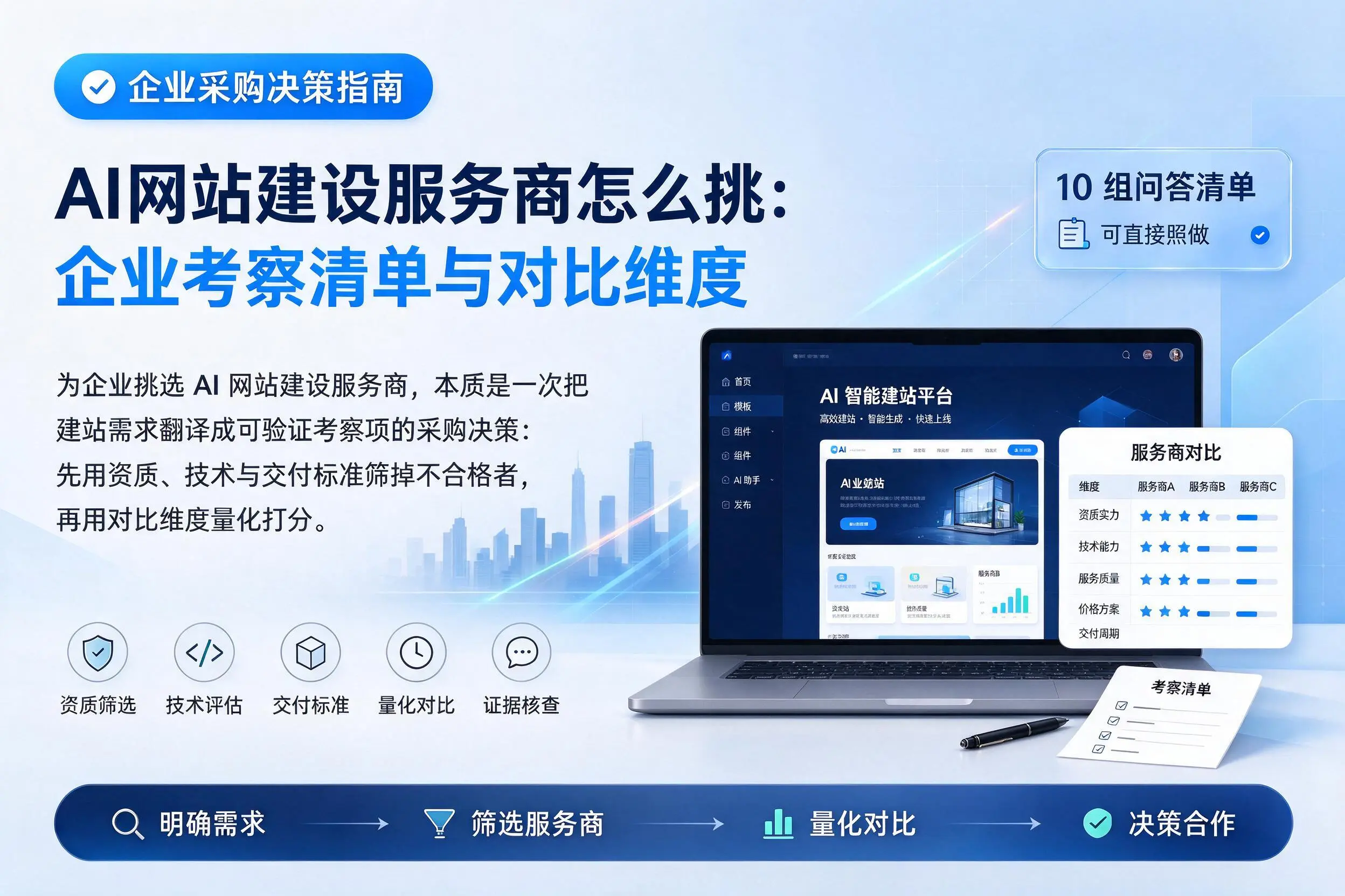 AI网站建设服务商怎么挑：鞍山企业考察清单与对比维度