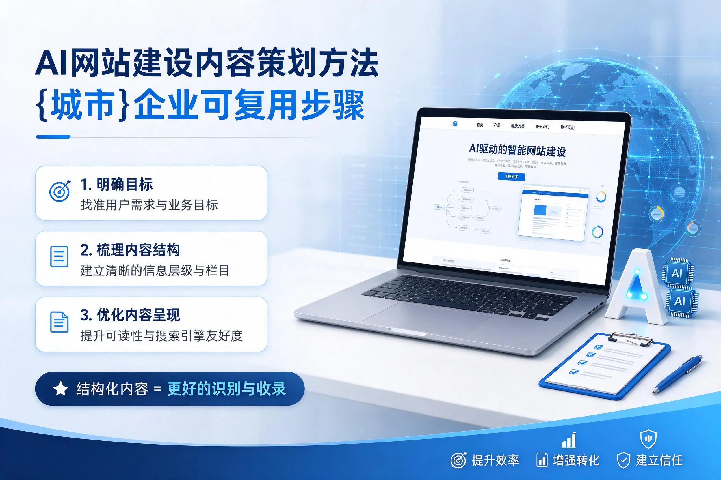 AI网站建设内容策划方法，鞍山企业可复用步骤